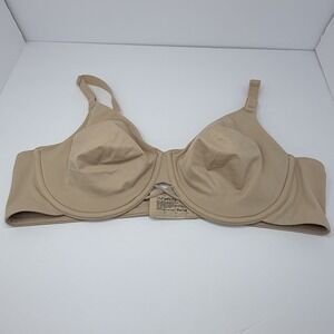 Curvation Unlined Bra Womens Size 42C‎ Tan Brown Unpadded Back Closure